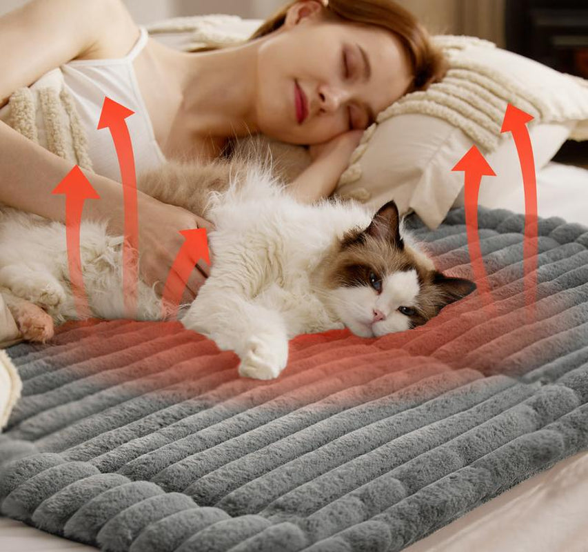 Bedsure Self Warming Pet Bed, Small Self Heating Pet Crate Pad, Thermal Extra Warm Mat Indoor & Outdoor, Non-Slip & Washable